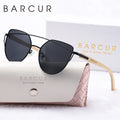Luxury Cat Eye Polarized Sunglasses with Bamboo Temples