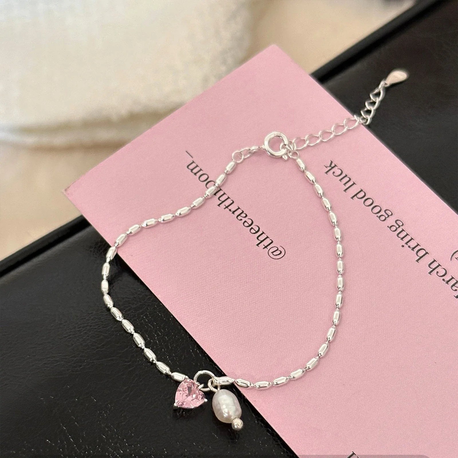 925 Silver Double Layer Pearl Bracelet for Women Girl Design Bead  Jewelry