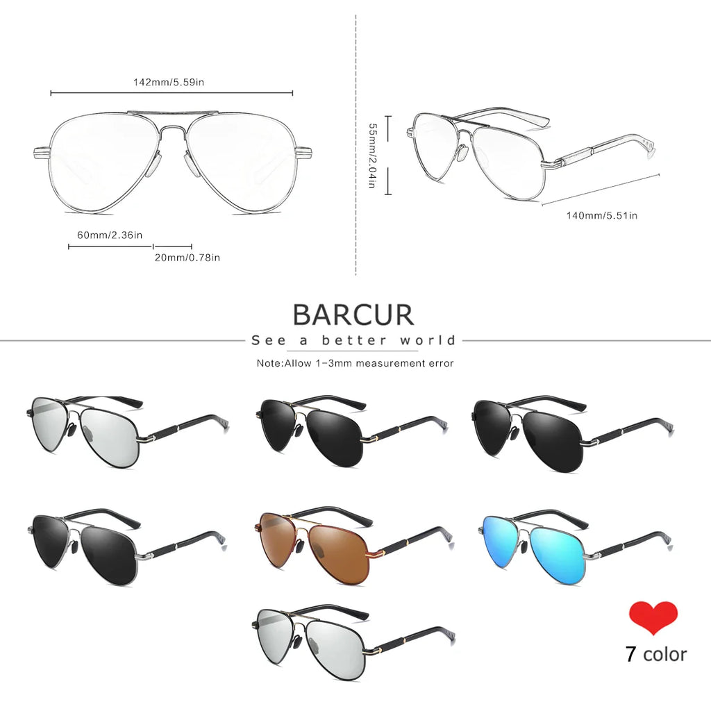 Oversized Pilot Sunglasses with Polarized TAC Lenses and Steel