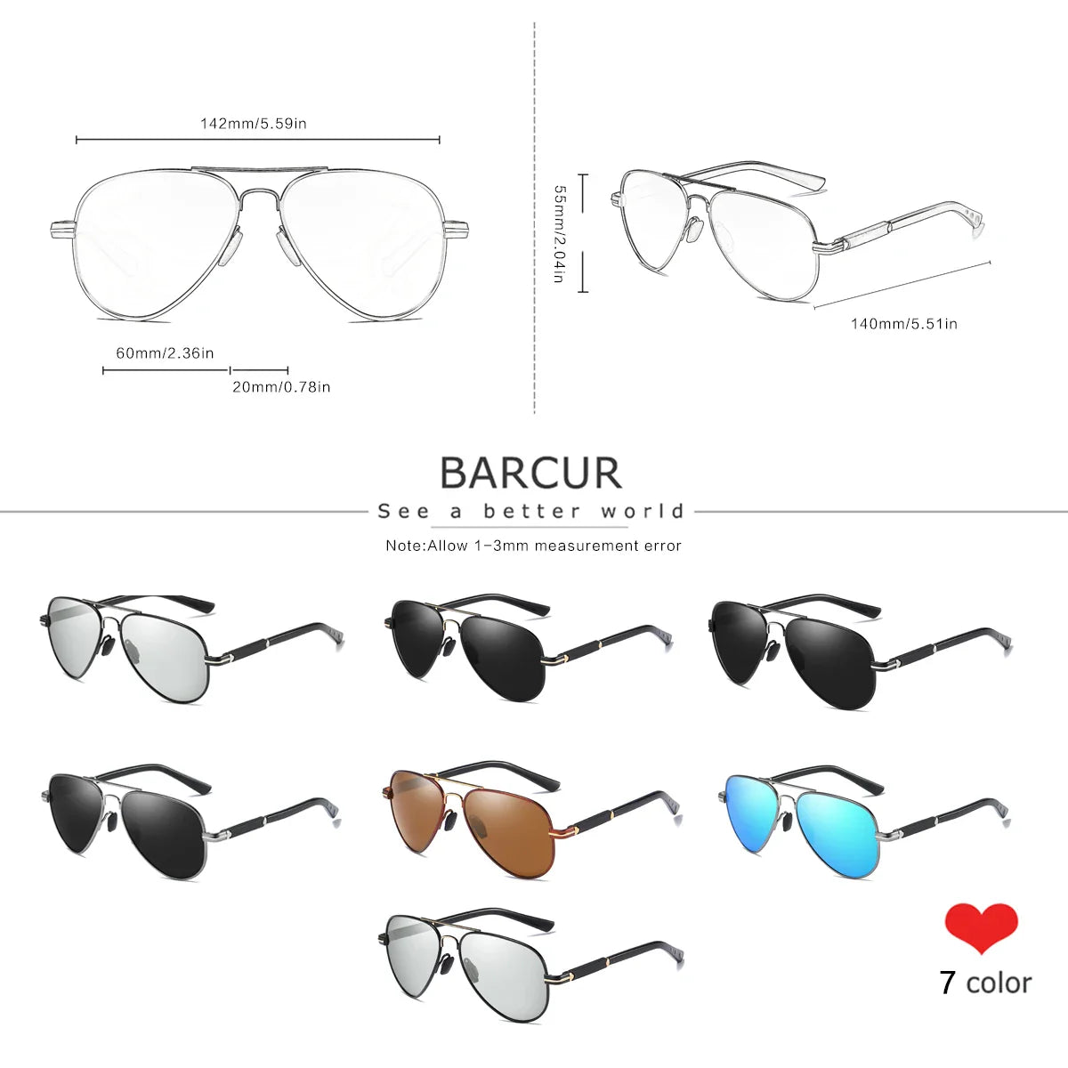 Oversized Pilot Sunglasses with Polarized TAC Lenses and Steel