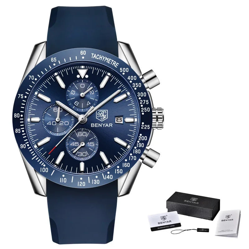 Men Watch BENYAR Top Brand Luxury Full Steel Business Quartz Watch Men Casual Waterproof Sports Watches Clock Relogio Masculino