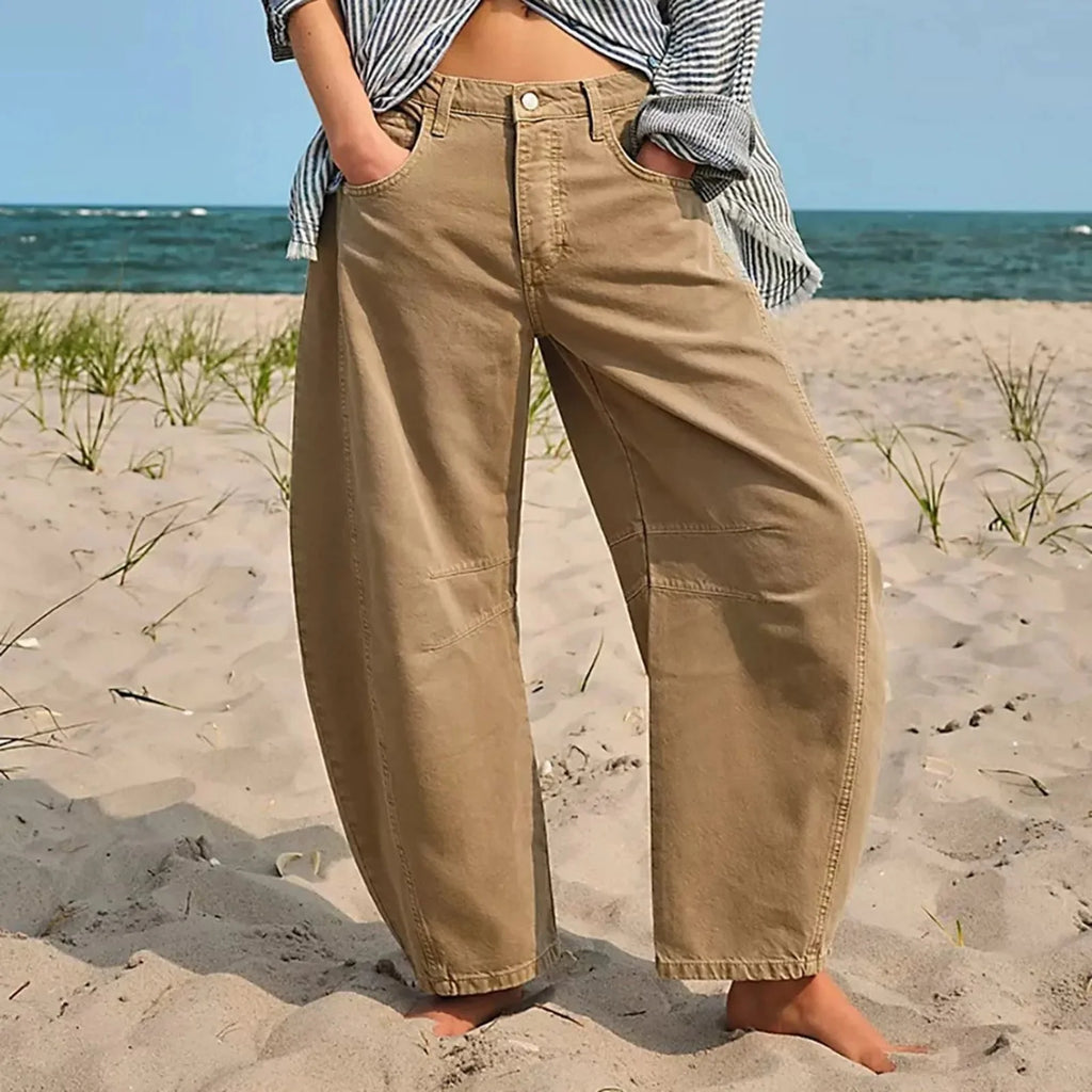 Women's Y2K Baggy Mid-Waist Wide-Leg Barrel Jeans Streetwear - Image 2