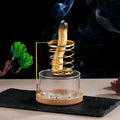 Metal Sage Holder Burner Palo Santo Holder with Glass Ash Catcher Tray Incense Holder for Meditation Yoga Spa