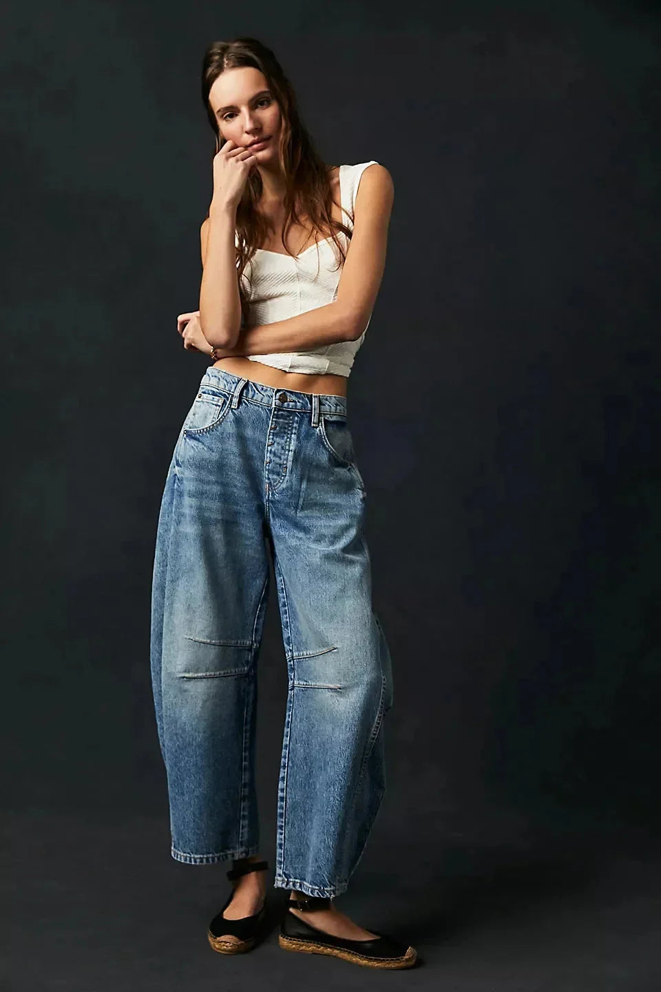 Women's High-Waisted Wide-Leg Jeans