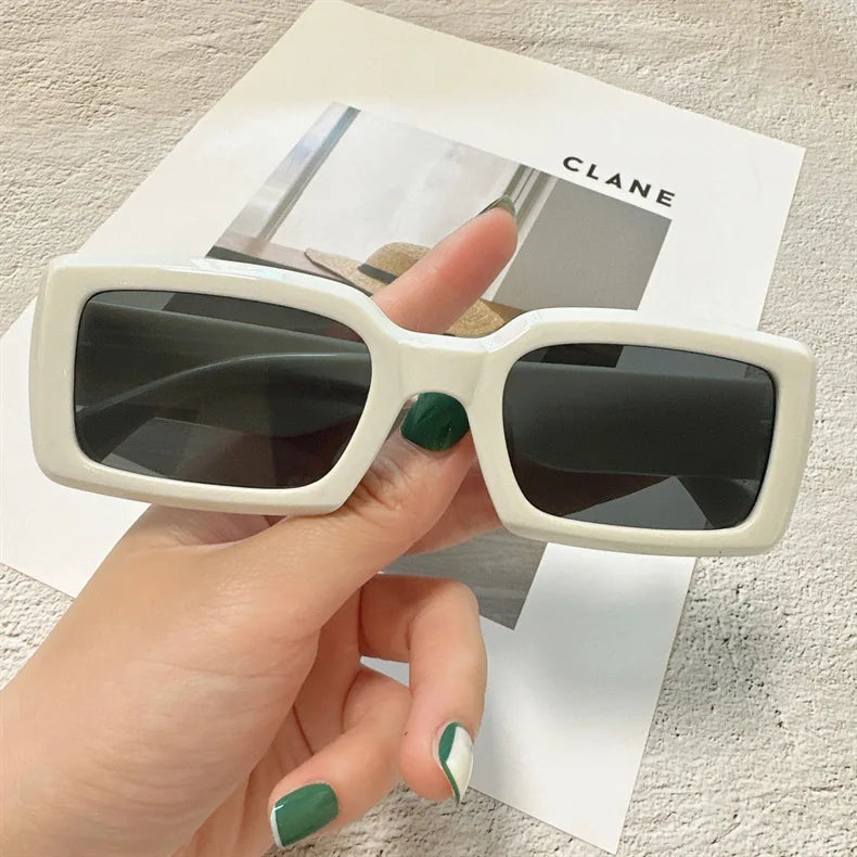 Women's Small Rectangle Sunglasses Modern Outdoor Travel Shades - Image 8