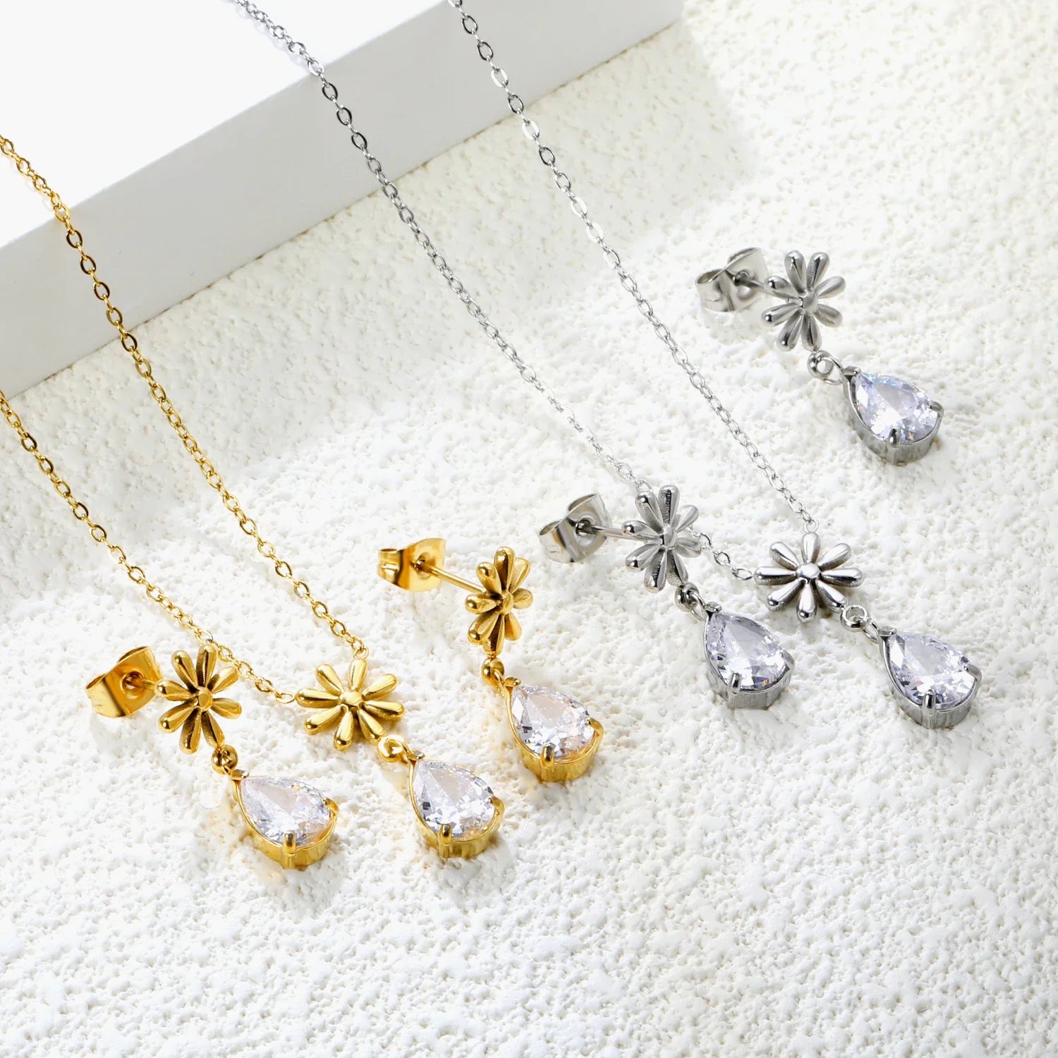 Crystal Jewelry Set Waterproof Sparkle  Shine