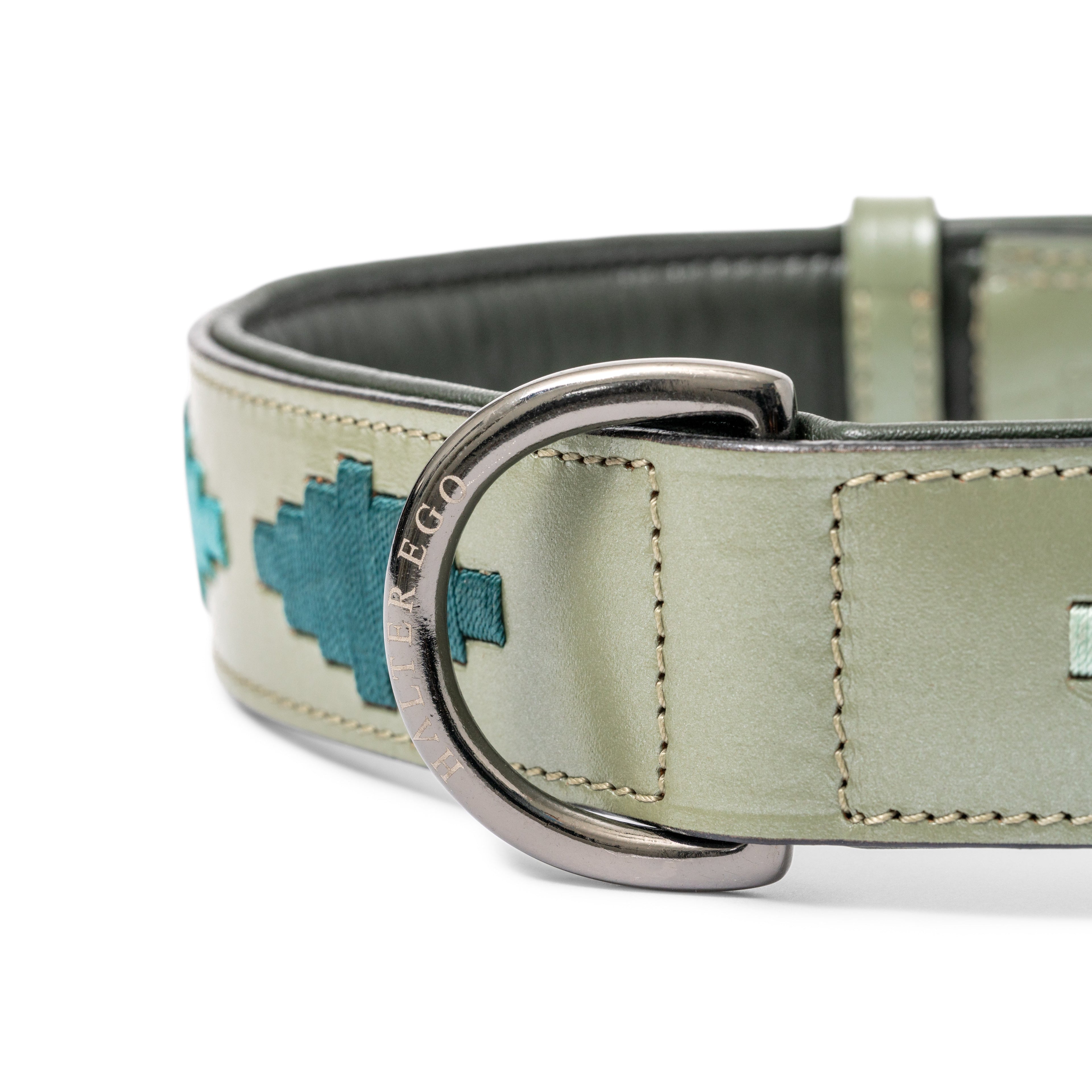 Sea Glass Leather Dog Collar