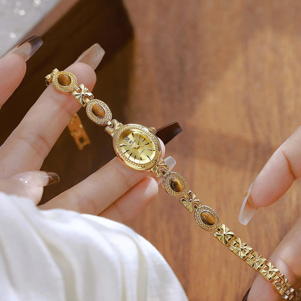 Oval Gold Women Watches Luxury Brand Dress Casual Quartz Small Dial Ladies Wrist Watches Rhinestone Gold Watches for Women 2025