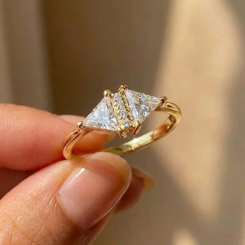 925 Sterling Silver Eternity Princess Square Cubic Zirconia Crystal Rings Women's Wedding Engagement Luxury Classic Lady Jewelry
