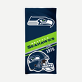 Seattle Seahawks Velour Beach Towel Navy Green and Gray Fan Gear