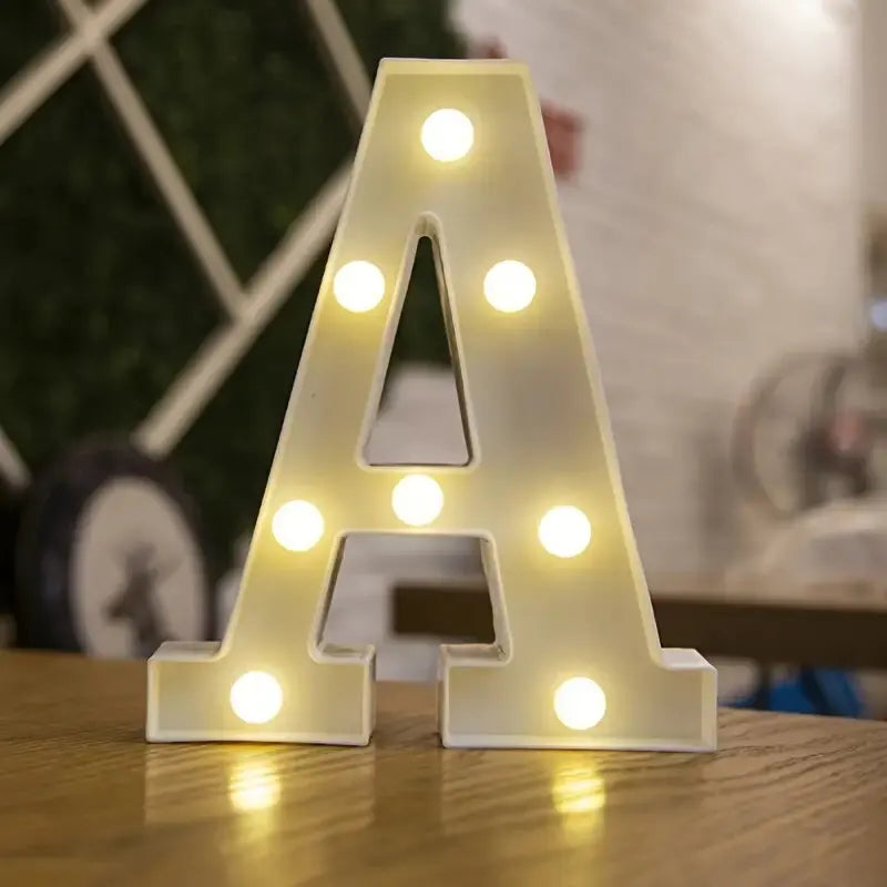 21.8cm White LED Letter&Number Night Lights,Battery Powered Decoration Lights,Wall Lights For Wedding,Birthday,Party,Christmas