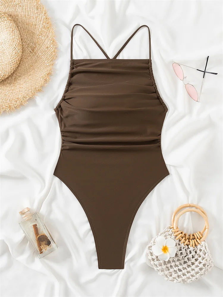 Lacy one piece swimsuit