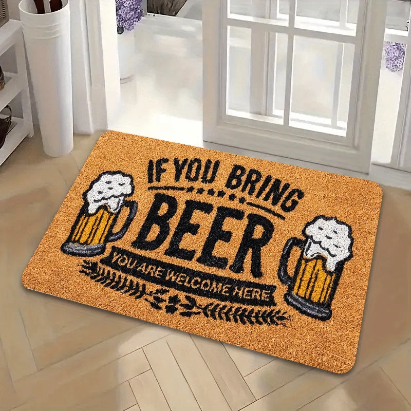 VIKAMA Beer Lovers Welcome Rug Living Room, Bedroom, Entryway Doormat Soft, Comfortable, Skin-Friendly Carpet Home Decor