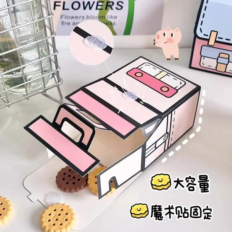 5PCS Creative Gifts Packaging Bags Cartoon School Bag Shape Candy Snack Self-lock Bags for Kids Birthday Party Decors Gifts