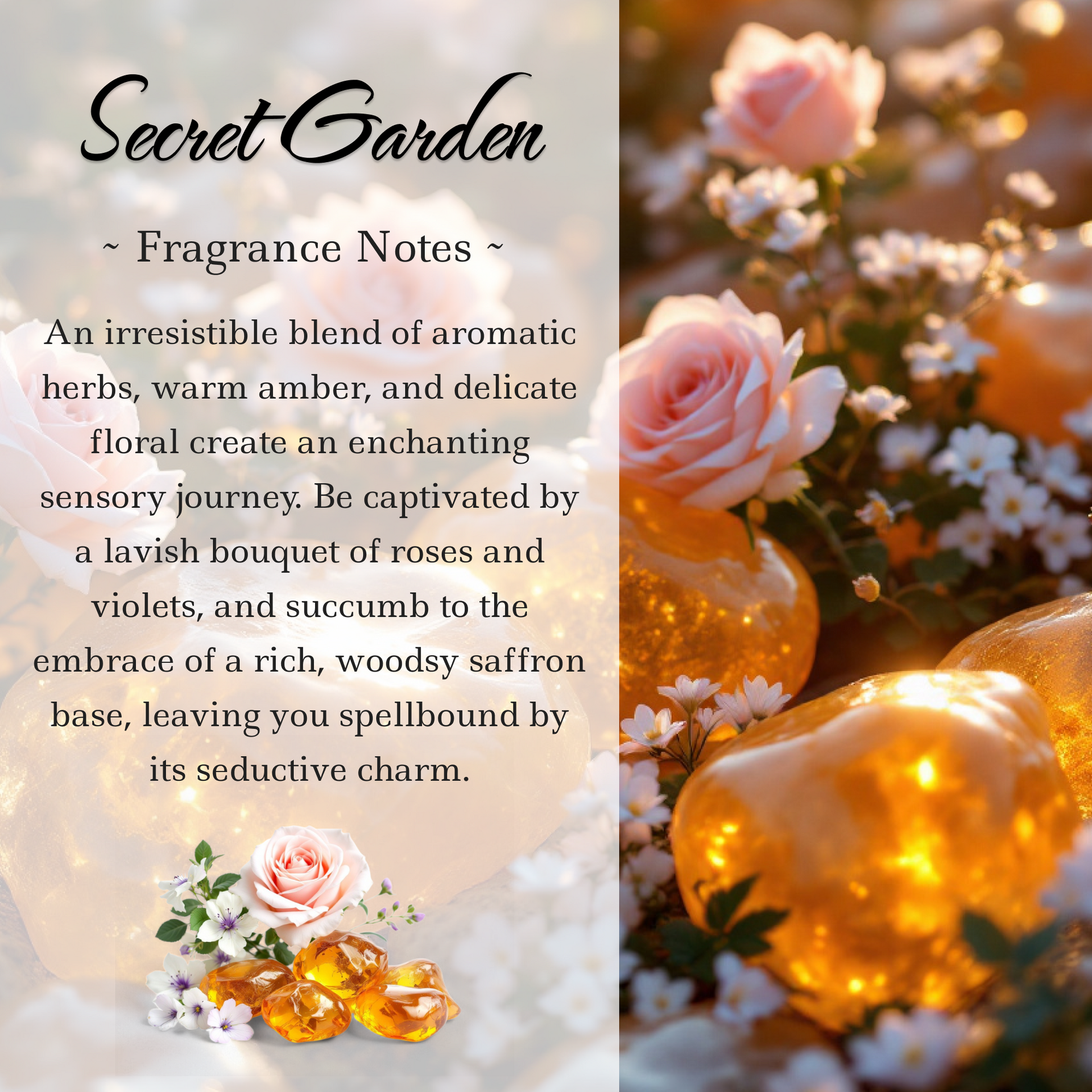 Secret Garden Crystal Candle, 10oz