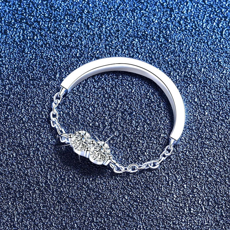 NeeTim 3mm Moissanite Wedding Ring 925 Sterling Silver Eternity Band Lab Diamond Bride Party Rings For Women Designer Jewelry