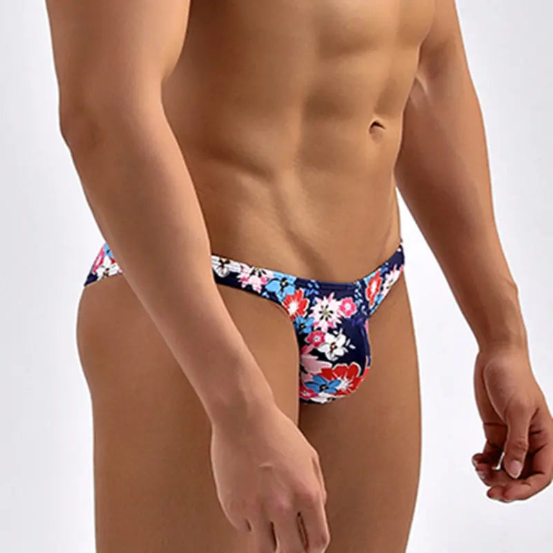 Tropical Flowers Low Cut Swim Brief