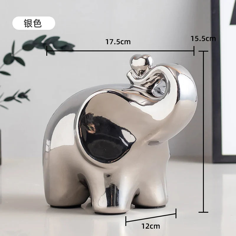 Cartoon Elephant Figurine Boho Home Decor Ornament Living Room  Wine Cabinet DesktopTV cabinet Home