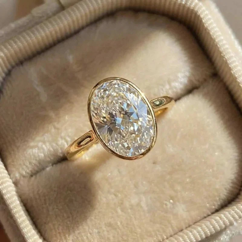 925 Sterling Silver Zircon Fashionable Simple Oval Rings For Women Engagement Wedding Luxury High Quality Jewelry Hot Sales