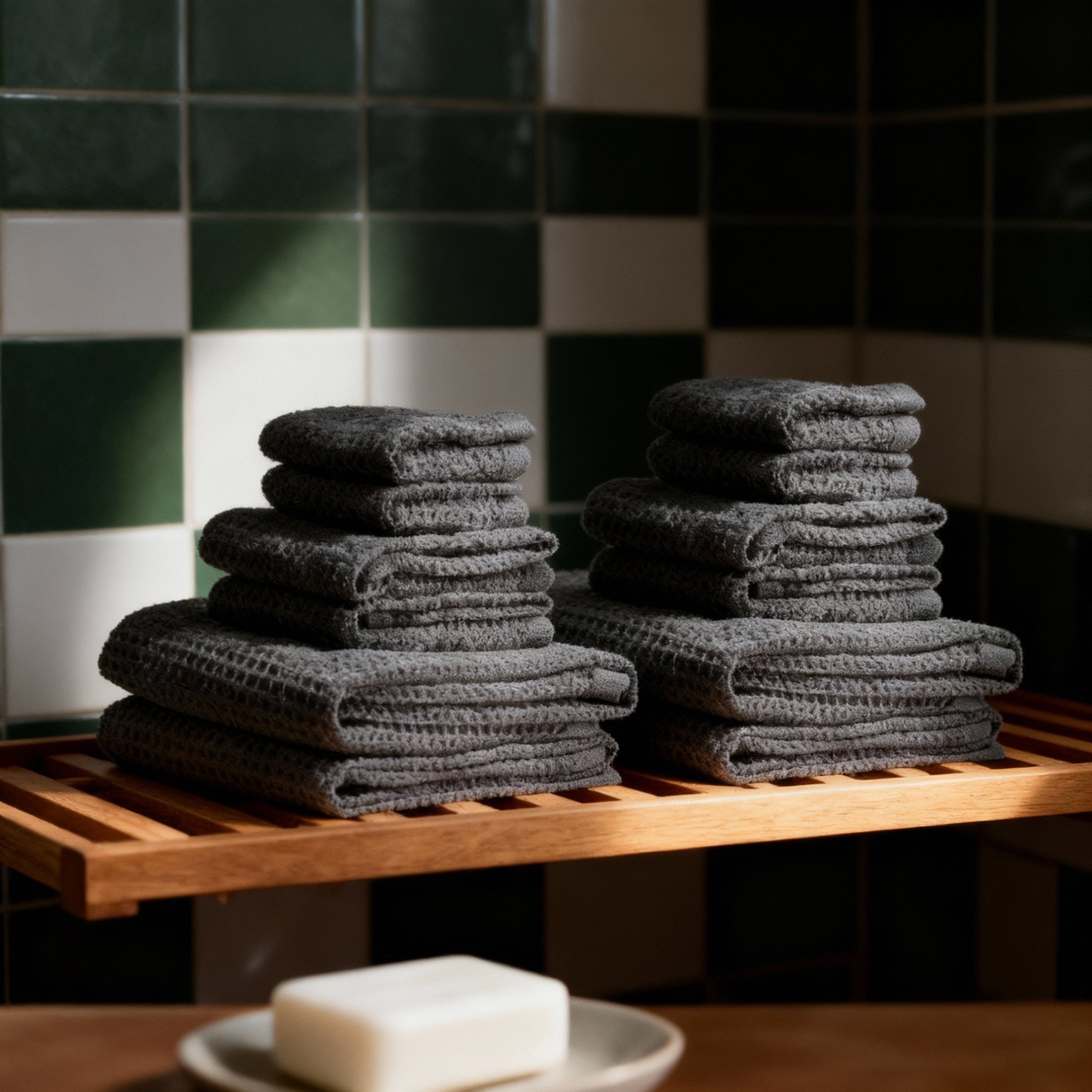 Sedona White Cotton Waffle Weave Bath Towel