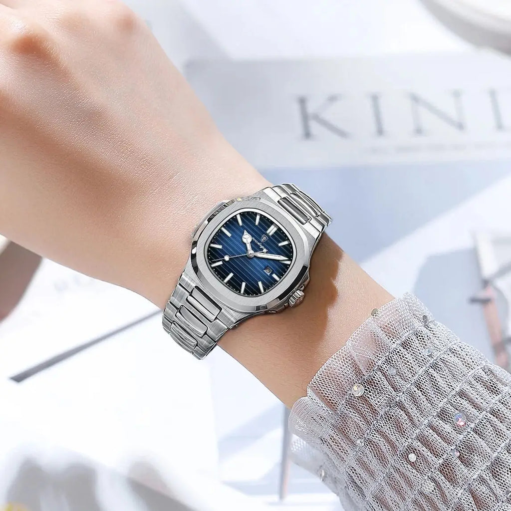 POEDAGAR Luxury Woman’s Quartz Watch Date Waterproof Luminous Ladies Wristwatch Stainless Steel Fashion Watches For Women Reloj