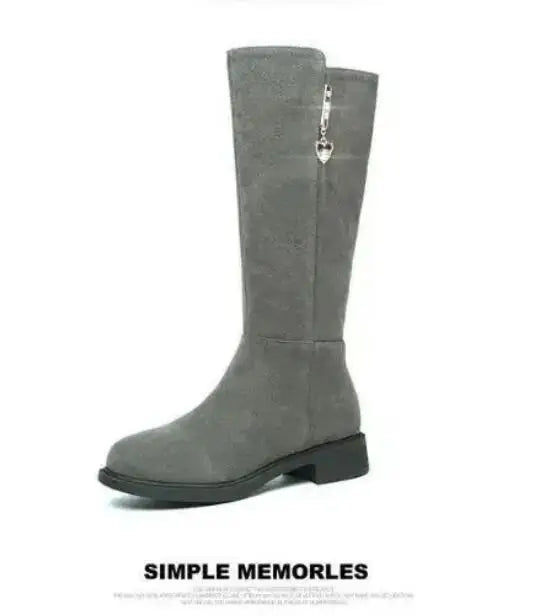 Women's Black Mid-Calf Winter Boots with Heart Zipper Detail - Image 26