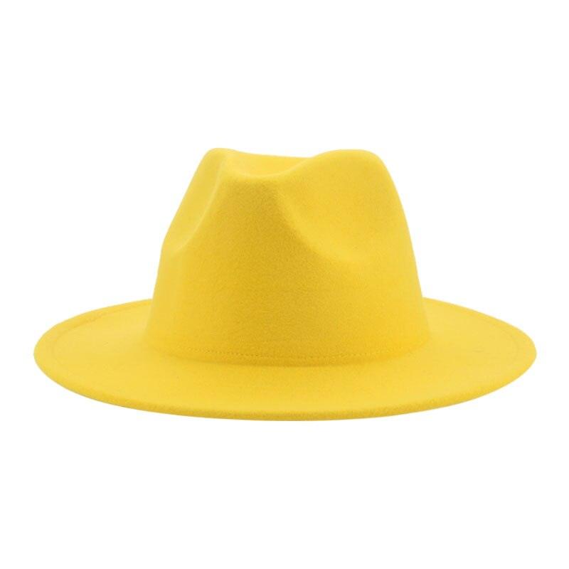 Unisex Wide Brim Fedora Hat - Retro Vintage Brown Formal Fedora