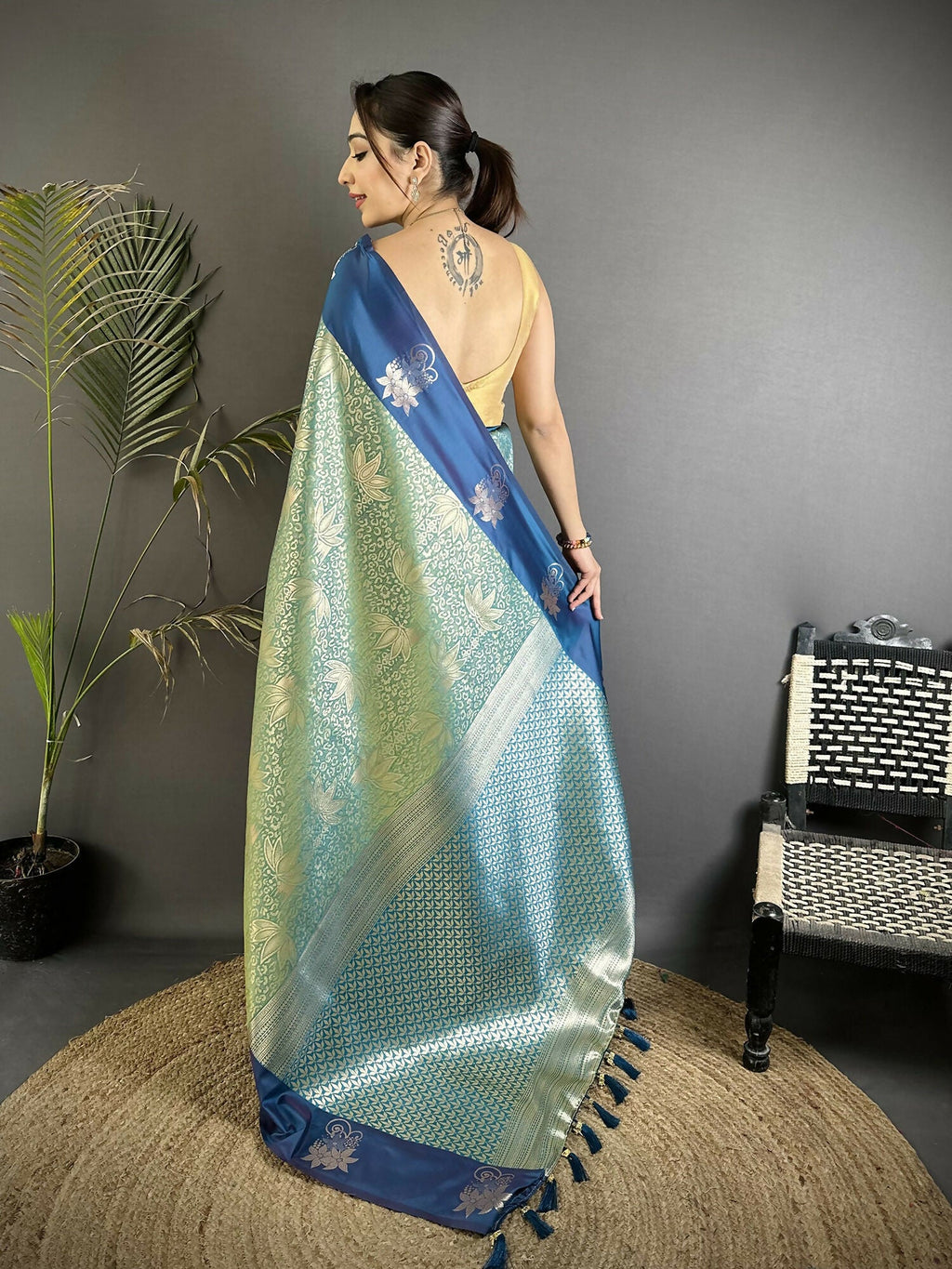 Pista Green Soft Silk Dharmavaram Saree with Intricate Zari Weaving
