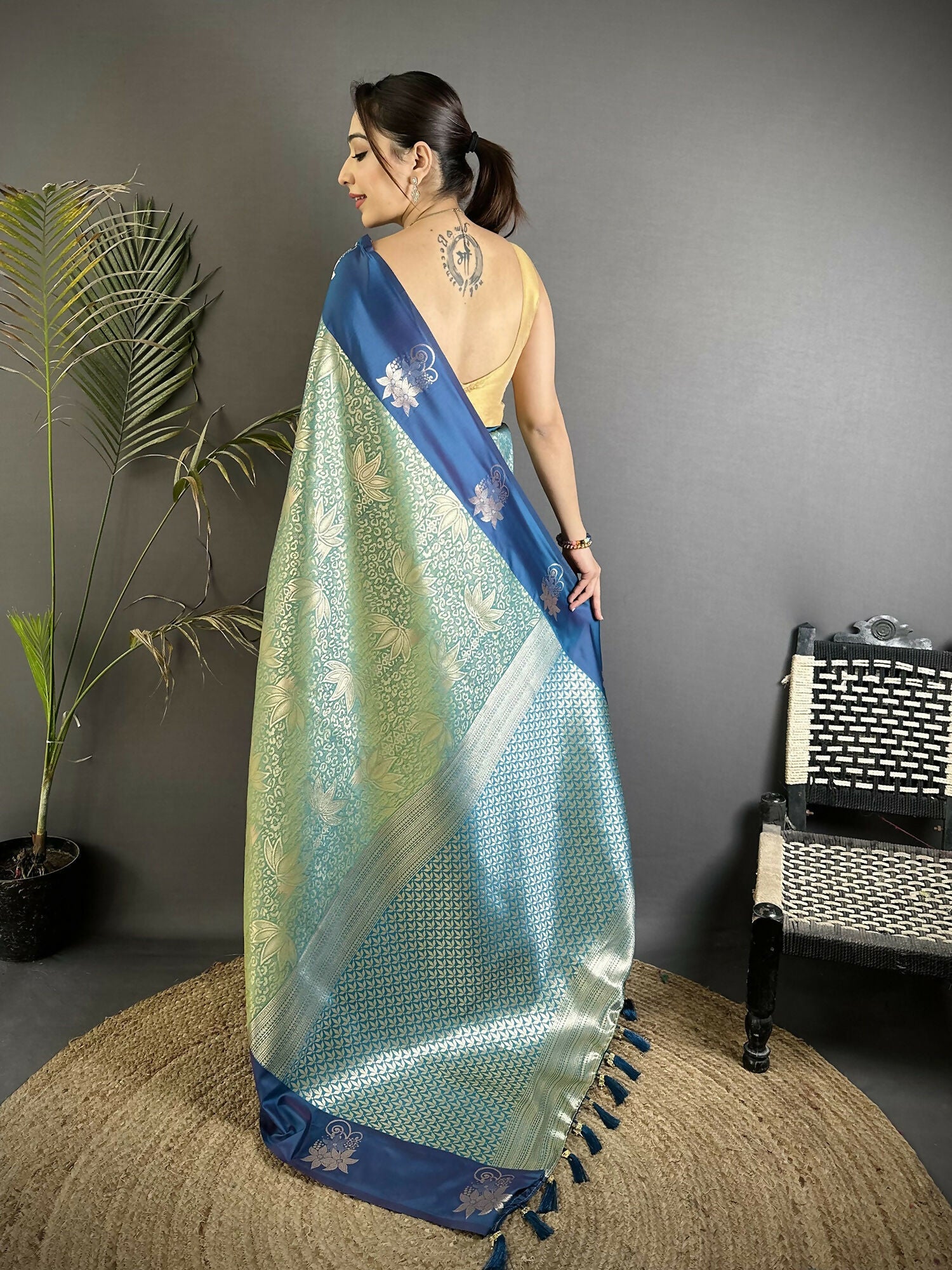 Pista Green Soft Silk Dharmavaram Saree with Intricate Zari Weaving