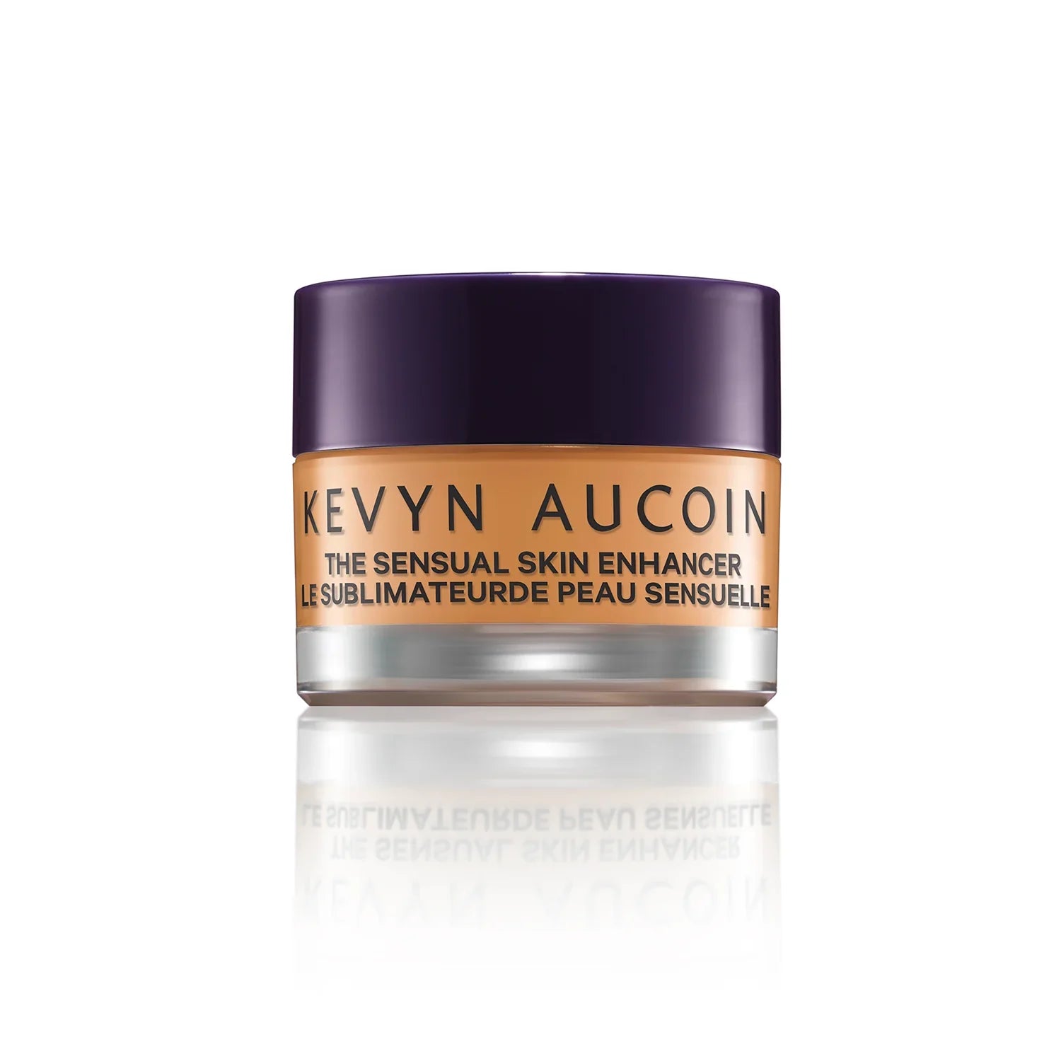 Kevyn Aucoin The Sensual Skin Enhancer in a minimalist glass jar with purple accents.
