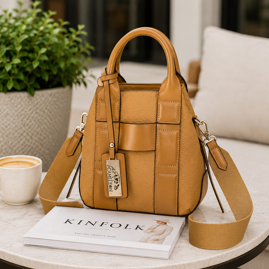 Sequoia Compact Leather Satchel – Minimalist Tan Everyday Carry