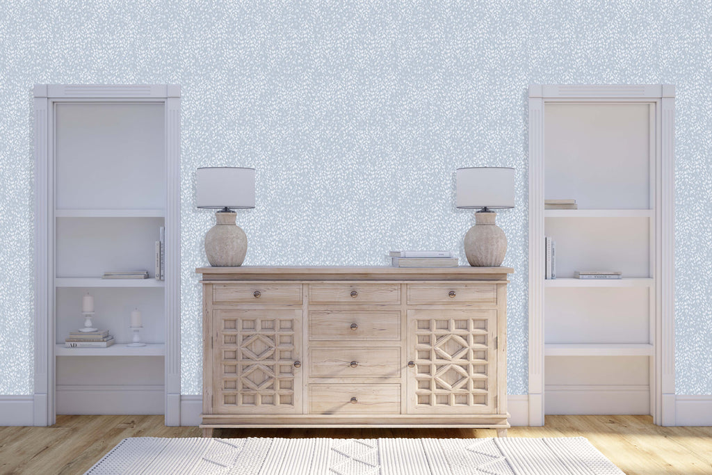 Serena Floral Removable Wallpaper in Pink, Blue, and White