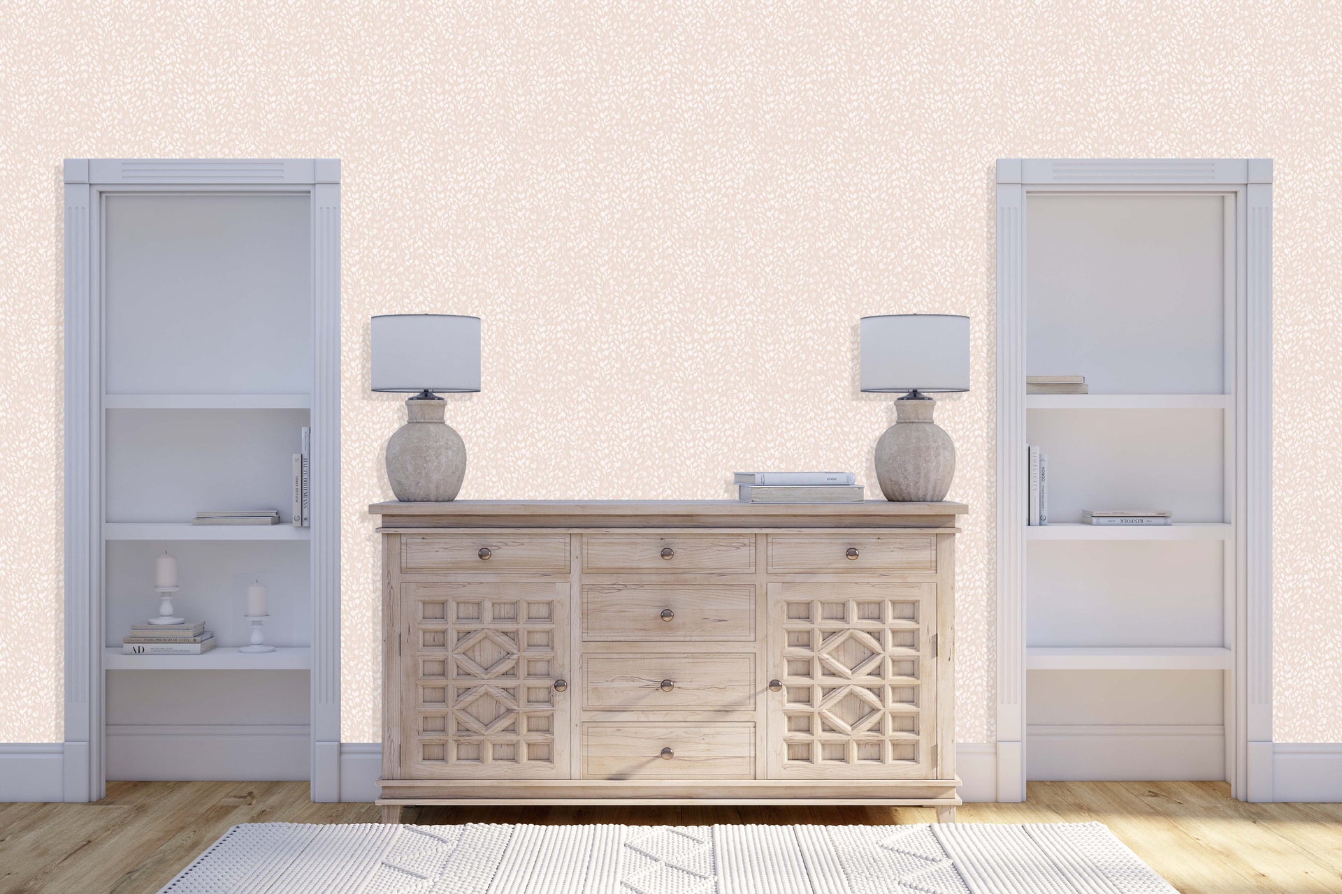 Serena Floral Removable Wallpaper in Pink, Blue, and White