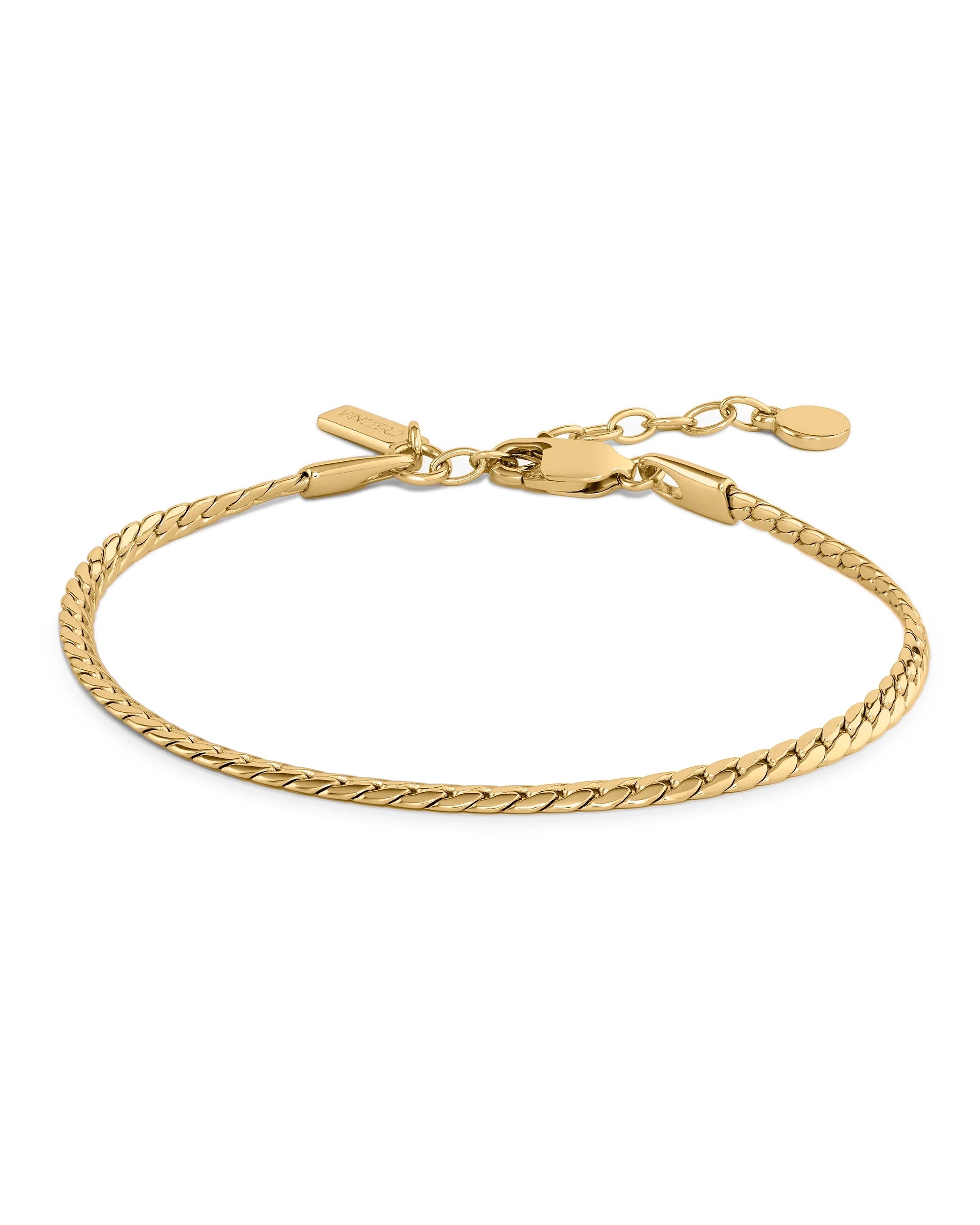 The Serpentine Chain Bracelet in Gold - Sleek Braided Link Jewelry