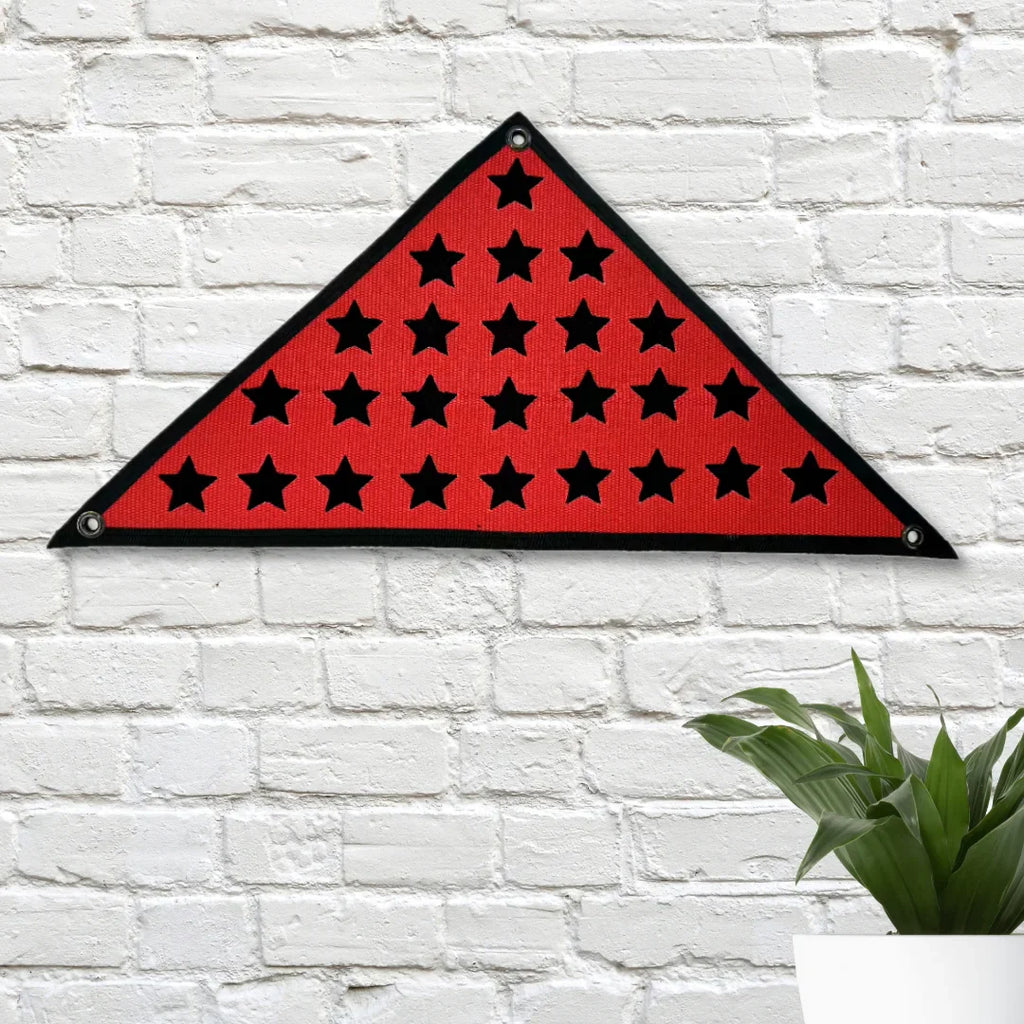 Service Star Triangle Flag Wall Art - Industrial Fire Hose Decor