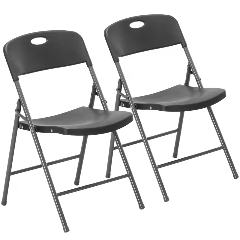 Heavy Duty White Plastic Folding Chairs - Metal Frame Multi-Pack