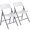 Heavy Duty White Plastic Folding Chairs - Metal Frame Multi-Pack