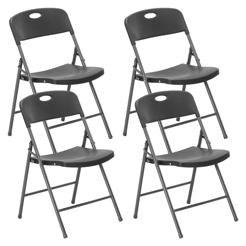 Heavy Duty White Plastic Folding Chairs - Metal Frame Multi-Pack