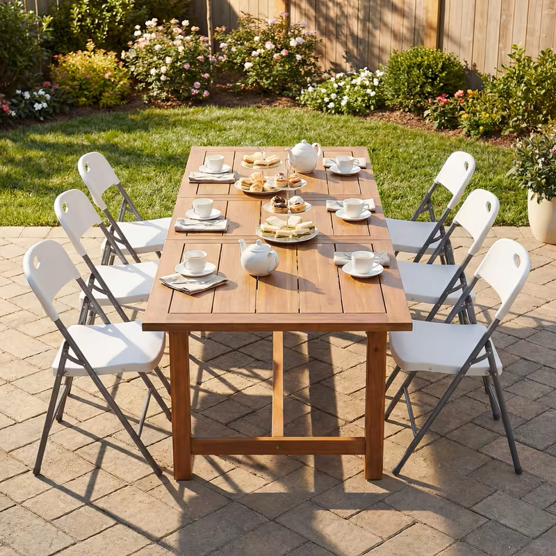 Heavy Duty White Plastic Folding Chairs - Metal Frame Multi-Pack