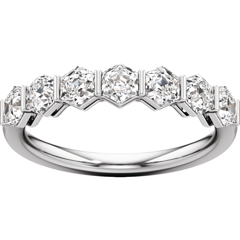 Éloise 14K White Gold 1 1/2 CTW Hexagon Lab-Grown Diamond Anniversary Band