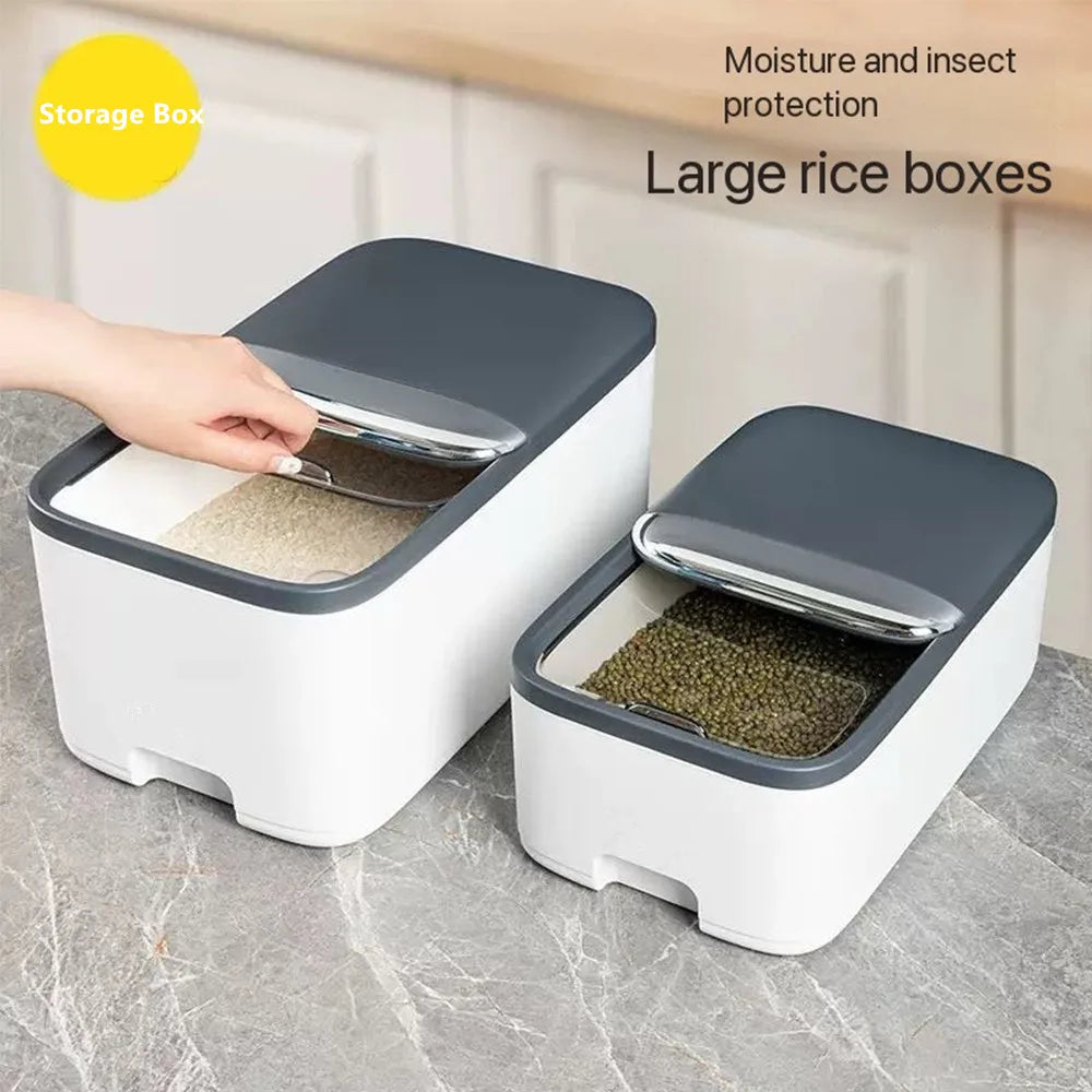 5/10KG Rice Storage Box Home with Lid Insect Proof Moisture Proof Rice Box Grain Sealed Jar Kitchen Container Storing Dry Grain