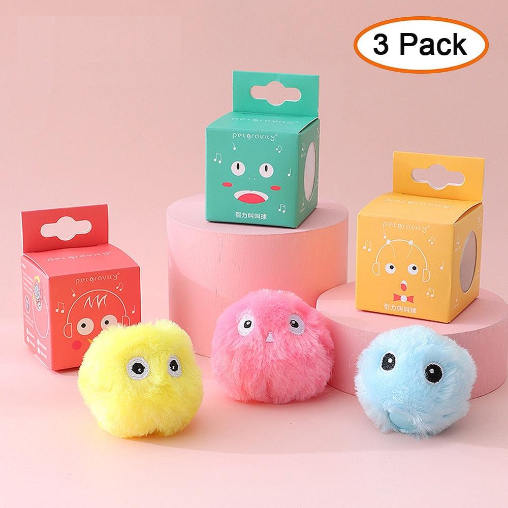 Interactive Chirping Cat Ball Toys – 3 Lifelike Animal Sounds