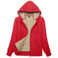 Women's Blue Sherpa-Lined Fleece Zip-Up Hoodie Jacket - Image 12
