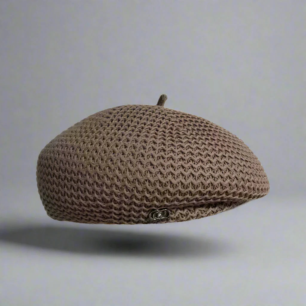 Women’s Pleated Paper Straw Beret Lightweight Summer Hat