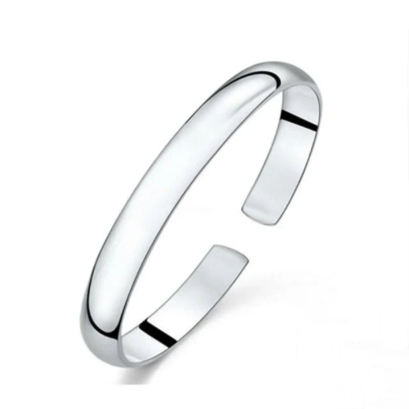 999 Sterling Silver Cuff Polishing Retro Bracelet Bangles For Women Party Wedding Jewelry Accessories Argent 925