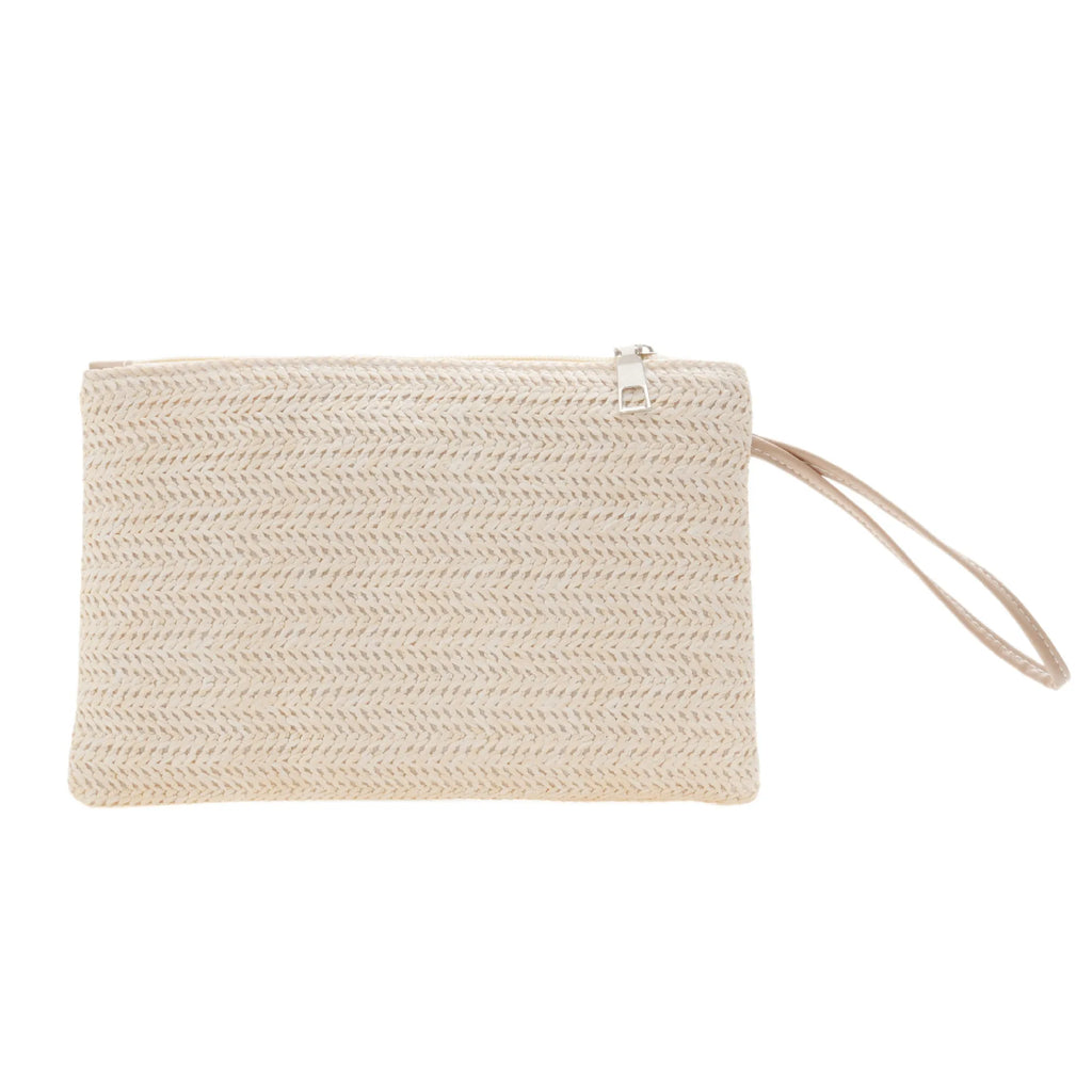 Woven Straw Wristlet Clutch Bag Stylish Bohemian Handbag - Image 7