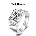 NeeTim 1ct 2ct D VVS1 Moissanite Ring For Men 925 Sterling Silver with Gold Plated Engagement Wedding Band Lab Diamond Man Rings