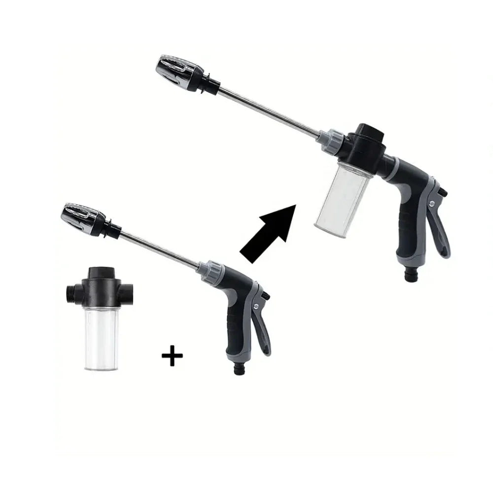 High-Pressure Water Gun with Foam Bottle – Garden & Window Cleaning Sprayer