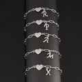 Stainless Steel 26 Letters English Initial Letter Heart Bracelet DIY Personalized Name Bracelets Women Anniversary Jewelry Gifts