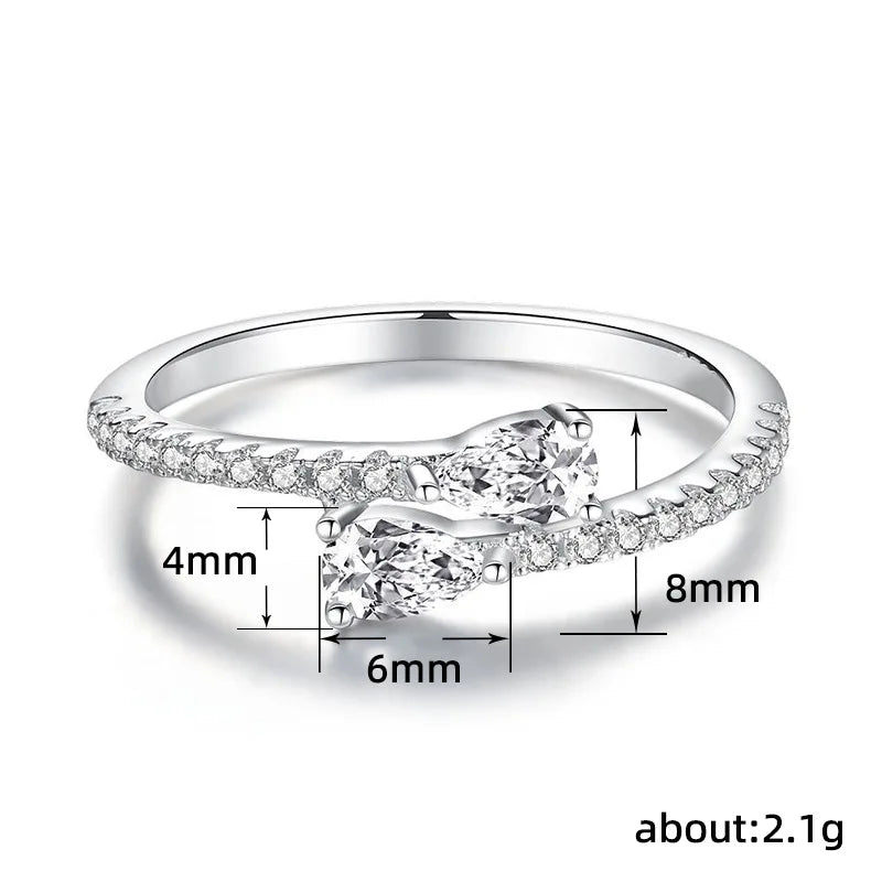 925 Sterling Silver Bright Zirconia Finger Ring Female Accessories for Engagement Ceremony Fashion Dainty Chic Wedding Jewelry